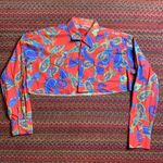 PATRON CITO USA PAISLEY WESTERN PEARL SNAP CROP TOP BUTTON UP Purple Size undefined Photo 1