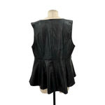 Torrid  Black Faux Leather Lace-Up Peplum Top Plus Size‎ 1X Photo 6