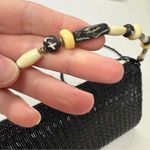Vintage Black Beaded Handbag Evening Bag Foldover Classic Night Out Photo 6