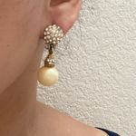 Vintage Unsigned Pearl Drop Pearl Earrings Photo 1