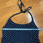 Free People High Strung Blue White Polkadot Romper Jumpsuit w Bows Coquette Sz L Photo 8