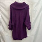 Alfani women's thick knit purple cowl neck ruffle wool loose relaxed sweater M Size M Photo 4