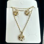 18K Gold Filled CZ Love Knot Necklace Set Photo 1