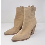 Sam Edelman  Boots Beige Leather Agnes Stacked Heel Ankle Bootie Western US 10 M Photo 1