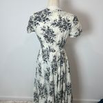 SheIn Long Button Up Cinched Waist Black & Cream Short Sleeve Dress Photo 4