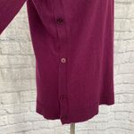 Talbots women M petite scoopneck Longsleeve sweater w/side buttons purple Photo 3