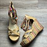 Get More Beauty Beaded Wedge Sandals Size Tan Size 8 Photo 6