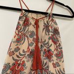 BB Dakota  Alissa Beige & Orange Floral Swing Dress Women S Nordstrom Boho Fringe Photo 8