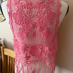 No Boundaries  Pink Crochet Vest Photo 3