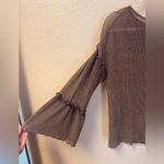 Gimmicks by BKE Gimmick by BKE Sheer Ribbed Sparkle Bell Tiered Long Sleeve Top Size XS Photo 2