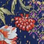 Amanda Uprichard Shirt Womens Small Navy Red Floral Flower Blouse Bloomcore Photo 4