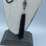 Boutique Black glass tassel necklace  boho festival Photo 1