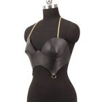 Women Punk Pu Leather Corset Top Black Corset Fashion Harness Photo 3