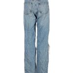 ZARA  sz 2 ripped Knee Jeans High Waist Distressed Denim Light Wash Casual Trendy Photo 2
