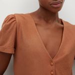 Mango NWT MNG SHORT FLOWY DRESS BUTTON DETAIL Photo 4