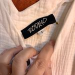 Rodayo womens gauzy beach summer mini dress with buttons and pockets white S Photo 1