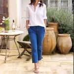 Frank & Eileen  Wicklow Italian Crop Denim Trouser Raw Hem Pants Photo 1