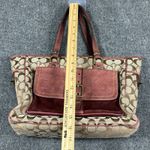 Coach Y2K  SIGNATURE SPECIAL EDITION 04 BURGUNDY SUEDE LEATHER 7066 SATCHEL PURSE Photo 12