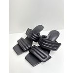 Abound  Shoes Womens Size 6 Qarly Heeled Black Square Toe Slip On Sandals‎ Photo 2