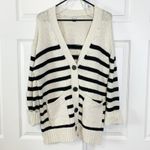 American Eagle  Oversized Button-Front Long-Length Cardigan Sweater Stripe Small Photo 3