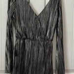 Gianni Bini NWT‎  Bell Sleeve Silver Pleated Elastic Waist Romper SZ Medium Photo 0