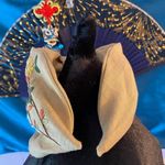 Khaki Floral Embroidered Headband Tan Photo 2