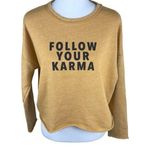 ZARA Trafaluc Follow Your Karma Oversized Golden Yellow Long Sleeve Sweatshirt Photo 0