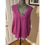 Sonoma The Everyday Tank Top Plus Size Sleeveless Top Magenta V- Neck 2X Photo 1