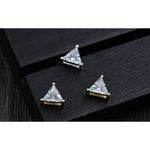 Triangle Stud Necklace Charm | Yellow Gold Plated Sterling Silver Gold Photo 2