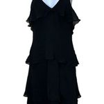 Jones New York Vintage 90s 100% Silk Black Tiered Dress Size 10 Photo 0