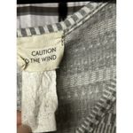 Caution to the Wind  Anthropologie Tie White Grey ShortSleeve Jumpsuit Size Small Photo 4