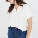 Madewell  NWT Courier Button-Back Shirt in Pure White 2X Cotton Modal Preppy Fall Photo 0