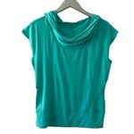 Athleta  Teal Sleeveless Lightweight Cowl Neck Hoodie Pullover Top Photo 1