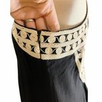 Black Swing Dress Embroidered V Photo 4