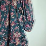 Band of Gypsies Band of the Free Green and Oxblood Paisley Boho Tiered Mini Dress NWT Size Small Photo 2