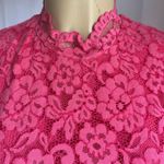 H&M Women's Pink Floral Lace Cutout Short Dress - Long Sleeve Coquette Size 6 Photo 6