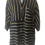Free People Intimately  Size XS Navy Blue High Low Striped Blouse Tunic Photo 0