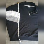 PINK - Victoria's Secret Pink Victoria’s Secret Gray & Black 1/4 zip pullover size Large Photo 2