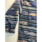 Perch by Blu Pepper Aztec Print Flannel Shirt Jacket Women's 1XL Blue Tan Black Size undefined Photo 3