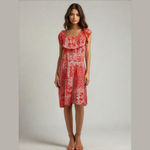 Faded Glory  Women Large Eyelet Bandana Patchwork Paisley Off The Shoulder Rodeo Photo 5