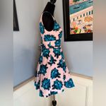 Betsey Johnson Vintage Y2K  Retro Pink and Blue Floral Dress w/ Bow Detail sz 10 Photo 2