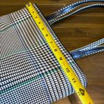 Vintage Lauren Ralph Lauren Plaid Houndstooth Preppy Bucket Shoulder Bag Blue Photo 5
