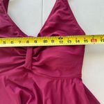 NWT!Burgundy cut out adjustable strap removable padding swim top size 14 Photo 5