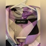 Nine West Purple Plaid Women's Satin Top. Size-X-Large Photo 3