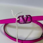Valentino Garavani V Logo Skinny Belt Fuchsia Purple Leather Size 90 New Photo 2