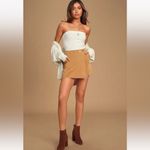 Lulu’s Keeping Things Casual Camel Faux Wrap Skort Size Large Shorts Skirt Tan Photo 2