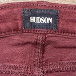Hudson Womens Mid-Rise Flat Front Slim Skinny Jeans Burgundy Dark Wash Size 27 Photo 4