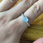 Genuine Aquamarine Sterling Silver Heart Ring Size 9.75 Photo 3