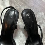 ZARA  Women's Black Heels with Bow Accent Slingback Sz 39 (8.5) Photo 6