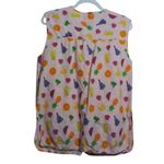 Moon Dance Pink Fruit Print Button Smock Vest Sleeveless Novelty Top Size M Size M Photo 1